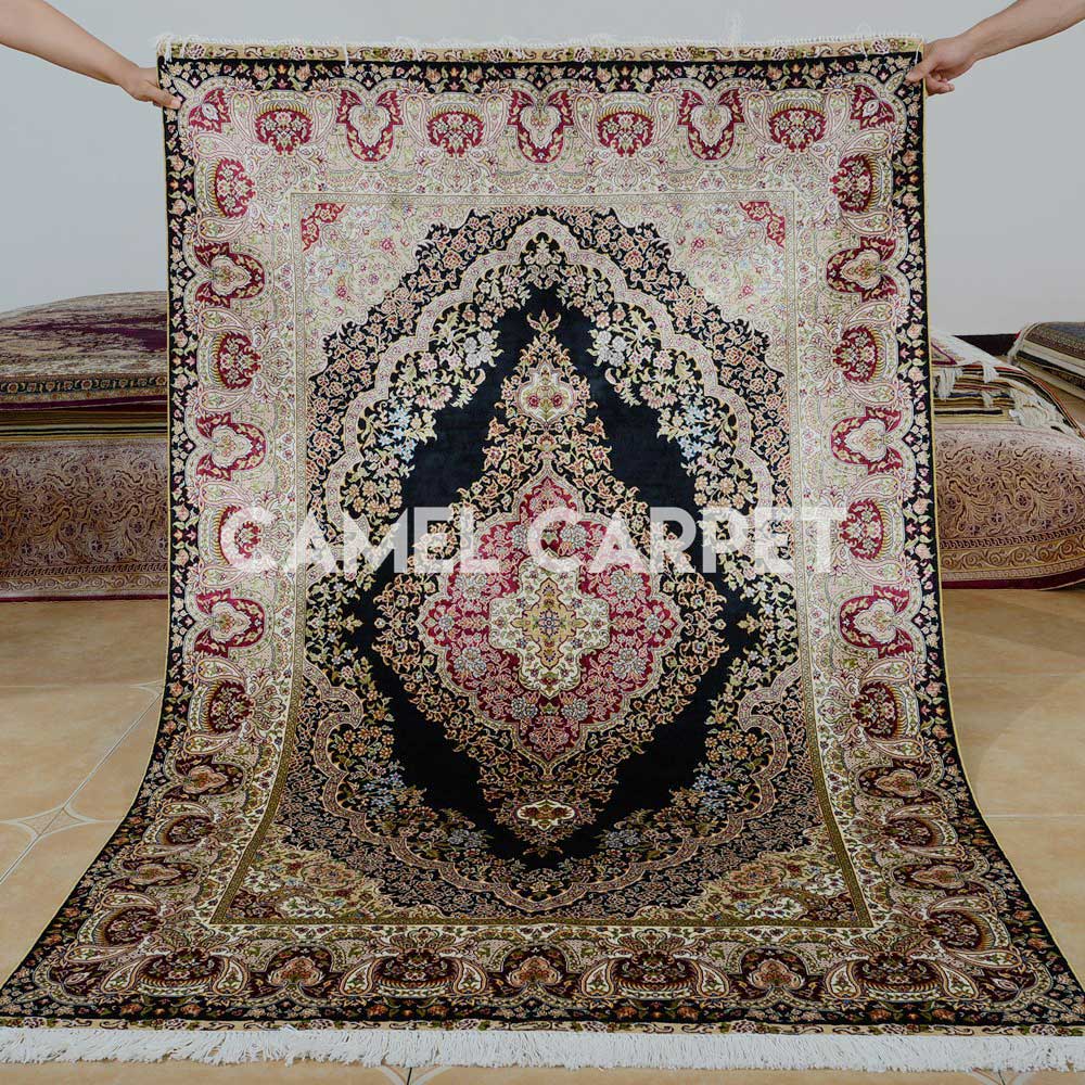 Hand-knotted Silk Brown And Red Rug.jpg
